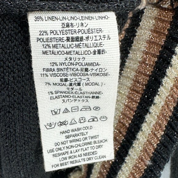 Free People Womens Gold Dust Pullover Sweater Color Block V- Neck Size XS - Picture 7 of 7